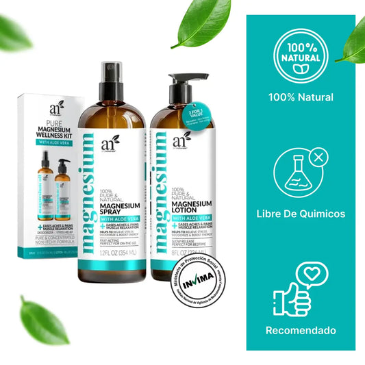 COMBO 2X1 DE CREMA Y ACEITE DE MAGNESIO PARA CALAMBRES Y MUSCULOS