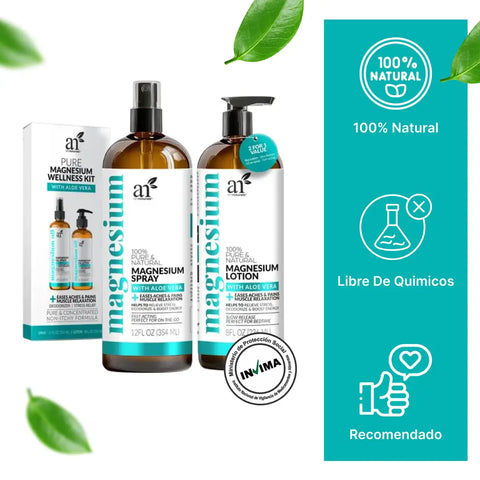 COMBO 2X1 DE CREMA Y ACEITE DE MAGNESIO PARA CALAMBRES Y MUSCULOS